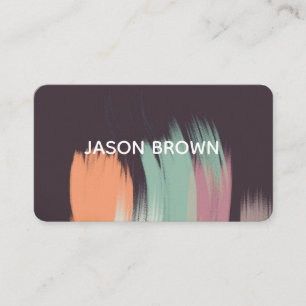 modern bold original abstract paint stroke design business card