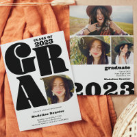Modern bold oversized Grad 4 photo 2023 graduation