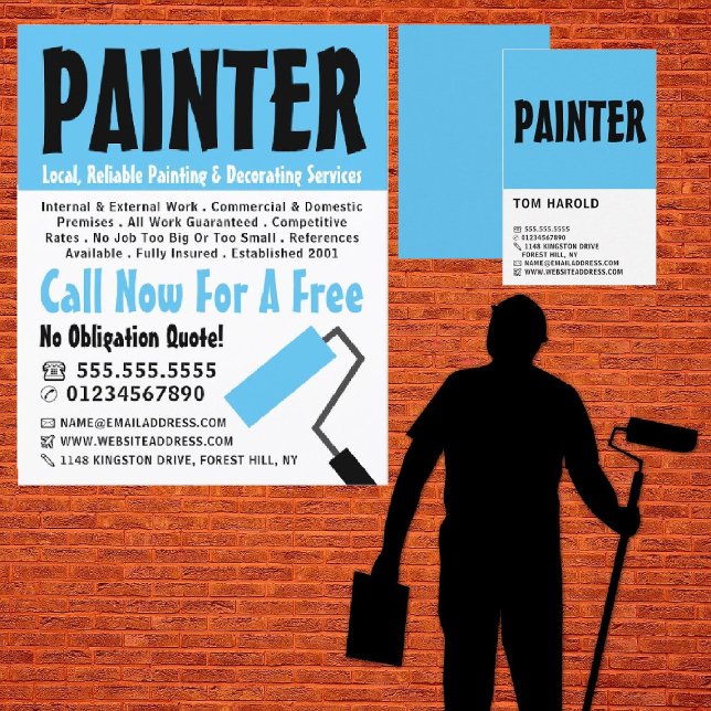 Modern Bold, Painter & Decorator Business Card (Creator Uploaded)