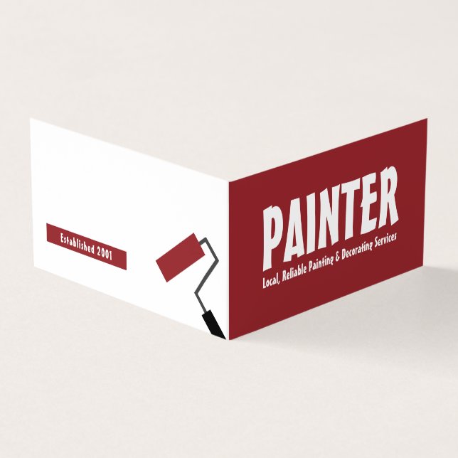 Modern Bold, Painter & Decorator Photo Business Card (Outside)