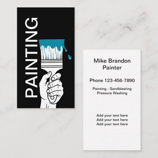 Modern Bold Painting Professional Business Card (Front/Back)