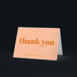 Modern Bold Peach Orange Personalized Bat Mitzvah  Thank You Card<br><div class="desc">This thank you note features a warm peach background paired with bold modern serif typography for a clean, stylish look that feels both current and timeless. The simple front design keeps the message clear and heartfelt, making it easy to use for bat mitzvahs, showers, birthdays, or everyday gratitude. Personalize the...</div>