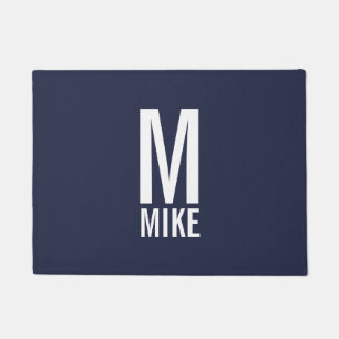Modern Bold Personalised Monogram and Name Doormat
