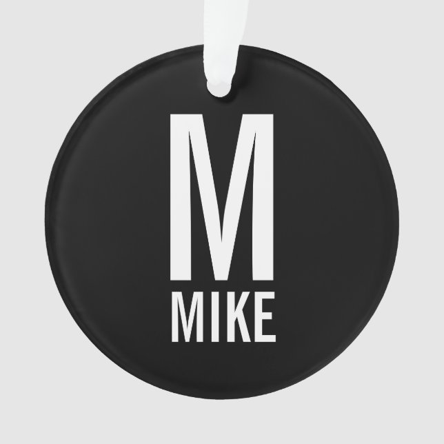Modern Bold Personalised Monogram and Name Ornament (Front)