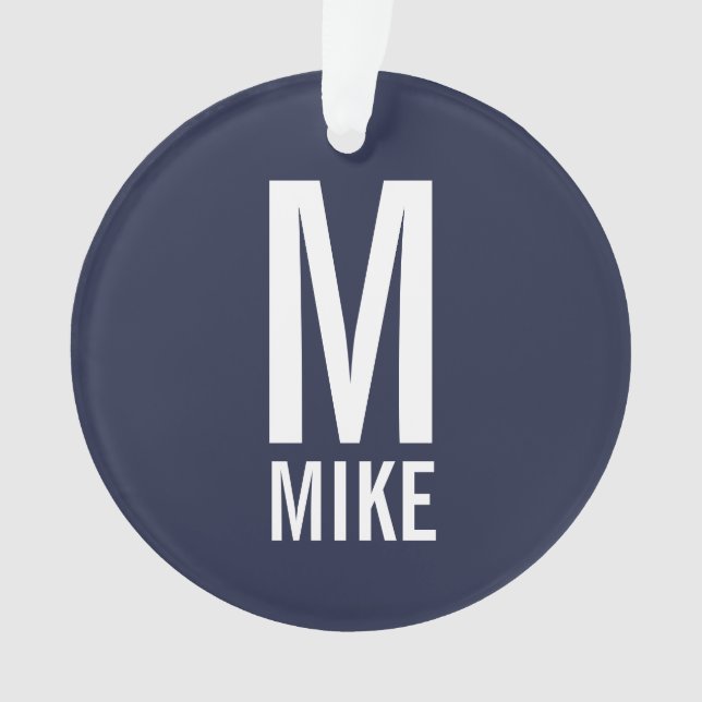 Modern Bold Personalised Monogram and Name Ornament (Front)