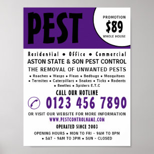 Modern Bold, Pest Control Advertising Poster