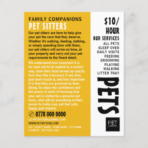 Modern Bold, Pet Sitting Service Advertising Flyer