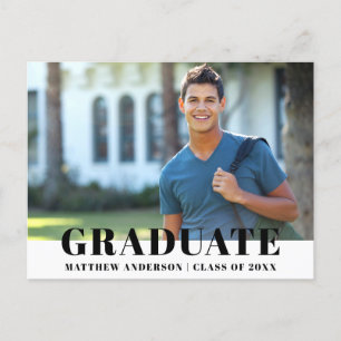 Modern Bold Photo Graduation Party Invitation