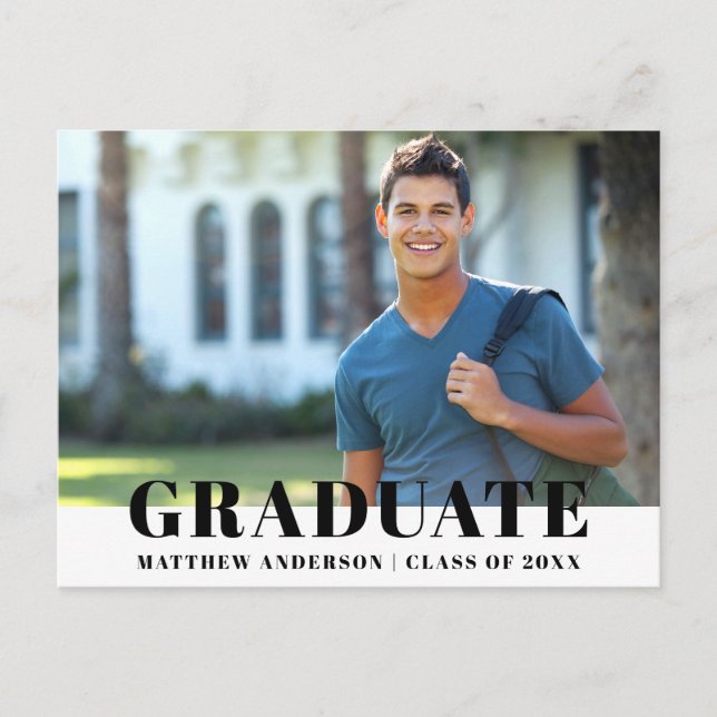 Modern Bold Photo Graduation Party Invitation (Front)