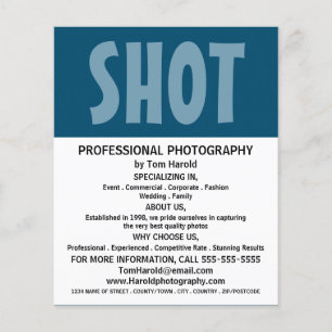 Modern Bold, Photography, Photographer Hire Flyer