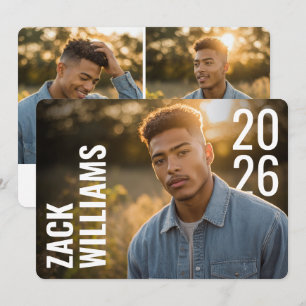 Modern Bold PhotoPop Graduation  Announcement