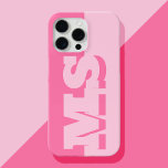 Modern Bold Pink Initial Monogram iPhone 15 Pro Max Case<br><div class="desc">Pink Modern Initial Monogram Phone Case. Create your own personalised iPhone Case with custom initial name.</div>