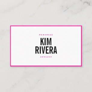 Modern bold pink personal stylist minimalist chic business card