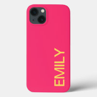 Modern Bold Pink Personalised iPhone Case