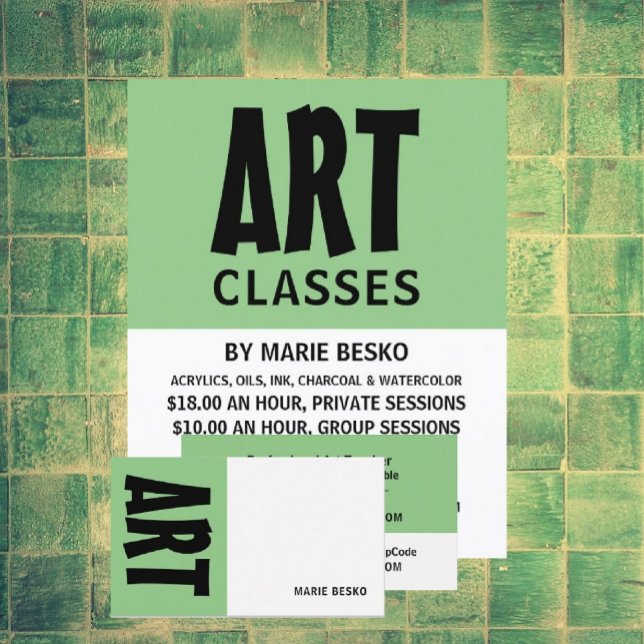 Modern Bold, Professional Art Teacher Business Card (Creator Uploaded)