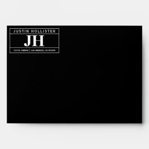 Modern Bold Professional   Black & White A7 Envelope