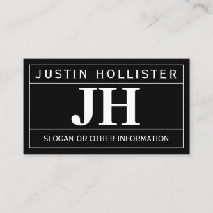 Modern Bold Professional Black & White Business Card