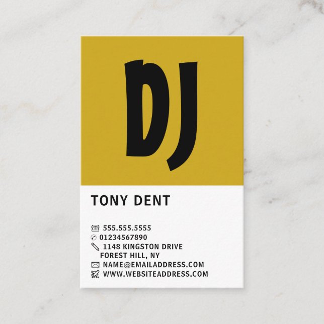 Modern Bold, Professional DJ Business Card (Front)