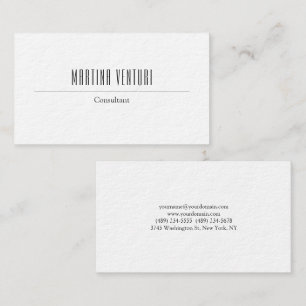Modern Bold Professional Simple Plain Black White Business Card