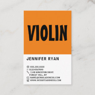 Modern Bold, Professional Violinist Business Card