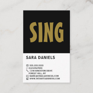 Modern Bold, Professional Vocalist Business Card