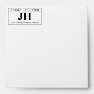 Modern Bold Professional White & Black Square Envelope