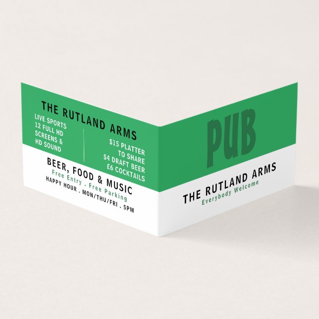 Modern Bold, Pub/Brewery, Detailed Business Card (Outside)