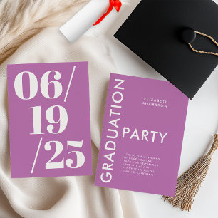 Modern Bold Purple Graduation Party Invitation