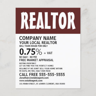 Modern Bold, Realtor, Estate Agent Advertising Flyer