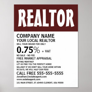 Modern Bold, Realtor, Estate Agent Advertising Poster