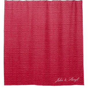 Modern Bold Red Fabric Look Shower Curtain 