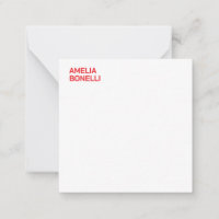 Modern Bold Red Name Minimalist Professional