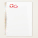 Modern Bold Red Name Minimalist Professional Planner<br><div class="desc">Do you think it is difficult to choose a design according to your own personality and tastes? Maybe this design makes your job easier. Look again,  this is definitely what you're looking for.</div>