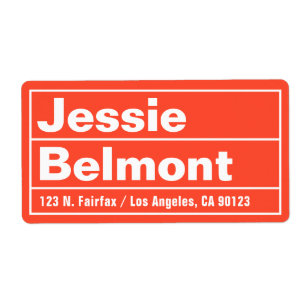 Modern Bold Red Orange Return Address