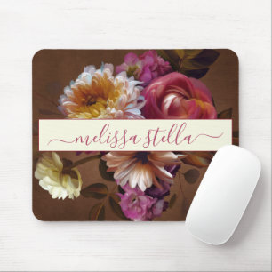 Modern Bold Rustic Floral   Girly Gift Mouse Mat