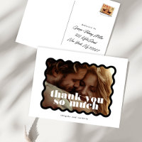 Modern Bold Scalloped Border Black White Photo