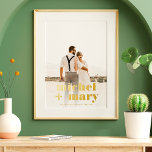Modern bold script typography names wedding photo foil prints<br><div class="desc">Modern bold script typography names wedding photo,  perfect wedding keepsake for newly weds!</div>