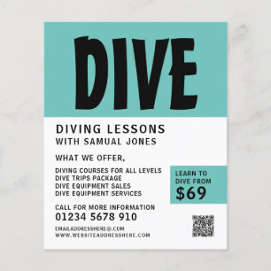 Modern Bold, Scuba Diving Lesson Advertising Flyer