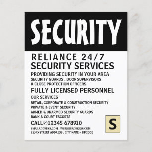 Modern Bold, Security Personnel Advertising Flyer