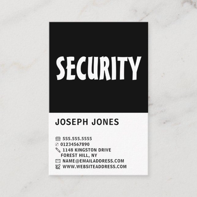 Modern Bold, Security Service Business Card (Front)