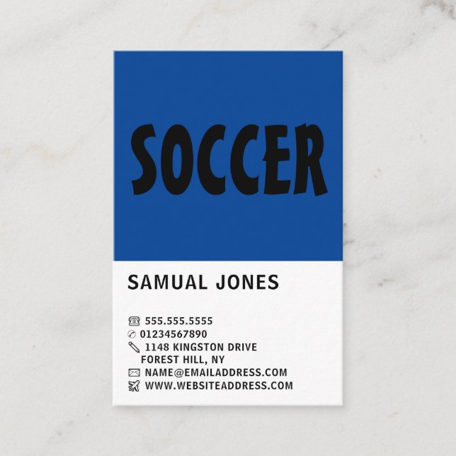 Modern Bold, Soccer Player/Coach/Ref Business Card (Front)