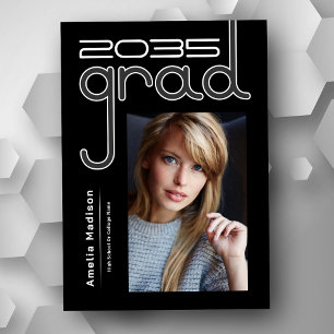 Modern Bold Sophisticated High Tech Photo Grad Announcement