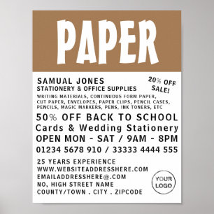 Modern Bold, Stationery & Office Supplies Poster