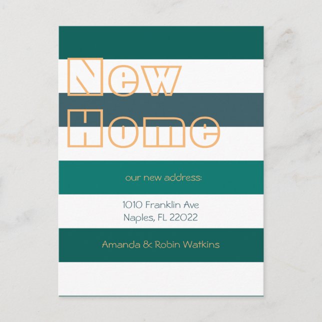 Modern Bold Stripes Moving Announcement (Front)