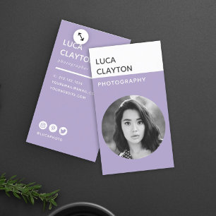 Modern Bold Stylish Typography Photographer Business Card