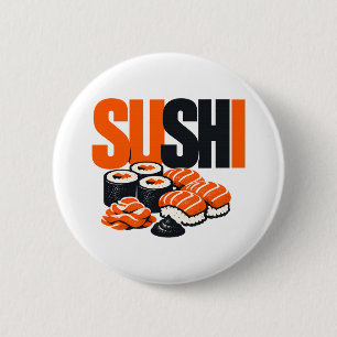 Modern Bold Sushi Graphic Art 6 Cm Round Badge