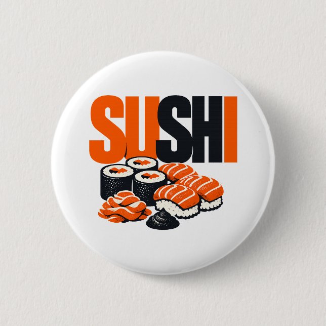 Modern Bold Sushi Graphic Art 6 Cm Round Badge (Front)