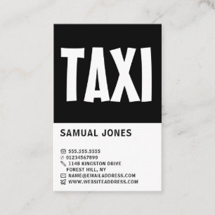 Modern Bold, Taxi Driver, Chauffeur Business Card