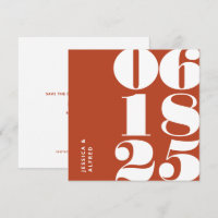 Modern Bold Terracotta Big Date Wedding