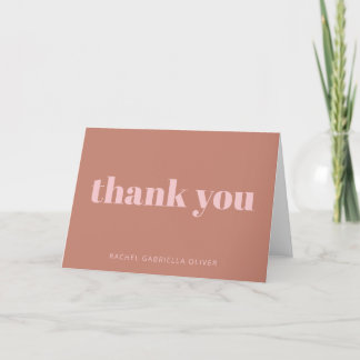 Modern Bold Terracotta Personalised Bat Mitzvah  Thank You Card